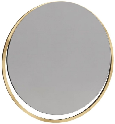 Product photograph of Federico Brass Frame Round Wall Mirror from Choice Furniture Superstore