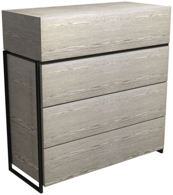 Product photograph of Federico Weathered Oak 4 Drawer Chest With Black Metal Frame from Choice Furniture Superstore