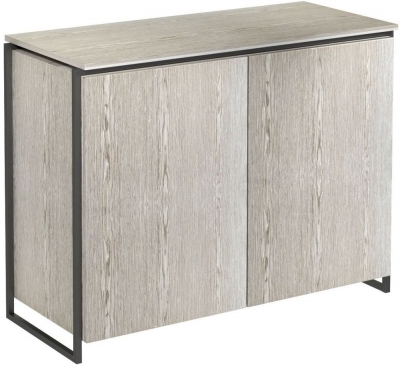 Product photograph of Federico Weathered Oak 2 Door Small Sideboard With Black Metal Frame from Choice Furniture Superstore