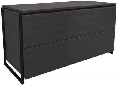Product photograph of Federico Wenge 2 Drawer Chest With Black Metal Frame from Choice Furniture Superstore