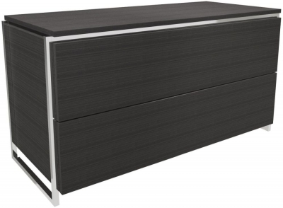 Product photograph of Federico Wenge 2 Drawer Chest With Chrome Frame from Choice Furniture Superstore
