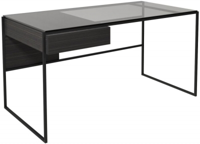 Product photograph of Federico Wenge Desk With Black Metal Frame from Choice Furniture Superstore
