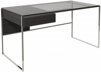 Product photograph of Federico Wenge Desk With Chrome Frame from Choice Furniture Superstore