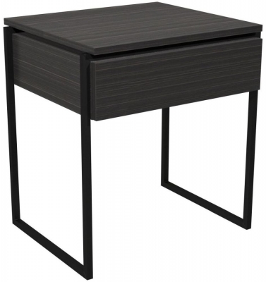 Product photograph of Gillmore Space Federico Wenge 1 Drawer Side Table With Black Metal Frame from Choice Furniture Superstore