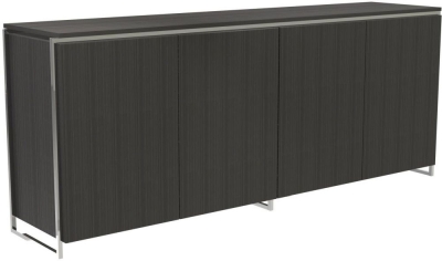 Product photograph of Federico Wenge 4 Door Wide Sideboard With Chrome Frame from Choice Furniture Superstore