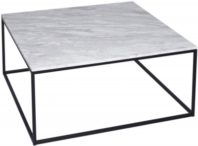 Product photograph of Gillmore Space Kensal White Marble And Black Square Coffee Table from Choice Furniture Superstore