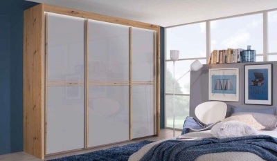 Product photograph of Ravello Sliding Wardrobe With 3 Strip Front from Choice Furniture Superstore