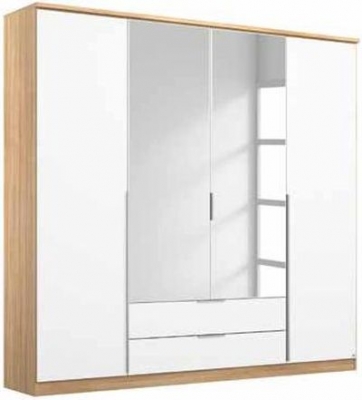 Product photograph of Texas 4 Door Combi Wardrobe In Sonoma Oak And Alpine White - W 181cm from Choice Furniture Superstore