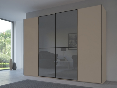 Product photograph of 20up Front 1a Sliding Wardrobe With Glossy Glass Front from Choice Furniture Superstore