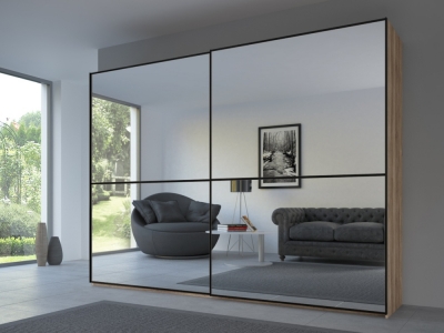 Product photograph of 20up Front 2a Sliding Wardrobe With Mirror Front from Choice Furniture Superstore