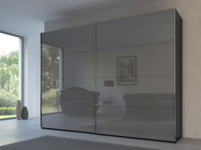 Product photograph of 20up Front 3a Sliding Wardrobe With Glossy Glass Front from Choice Furniture Superstore