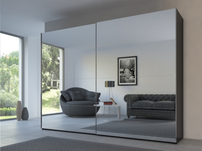 Product photograph of Rauch 20up Front 3b Sliding Wardrobe With Mirror Front from Choice Furniture Superstore