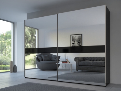 Product photograph of 20up Front 4a Sliding Wardrobe With Mirror Front from Choice Furniture Superstore