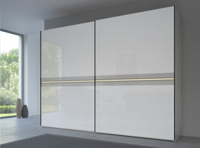 Product photograph of 20up Front 4b Sliding Wardrobe With High Gloss White Front from Choice Furniture Superstore