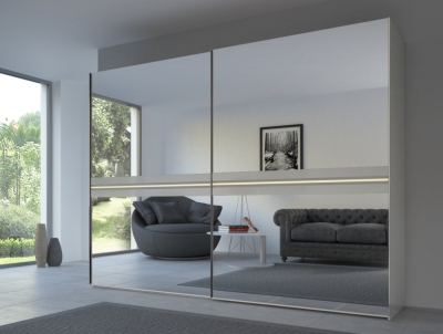 Product photograph of 20up Front 4b Sliding Wardrobe With Mirror Front from Choice Furniture Superstore