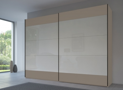 Product photograph of 20up Front 6a Sliding Wardrobe With Glossy Glass Front from Choice Furniture Superstore