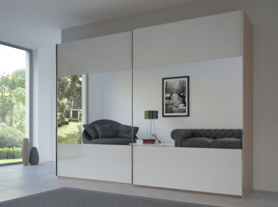 Product photograph of 20up Front 8 Sliding Wardrobe With Glossy Glass Front from Choice Furniture Superstore