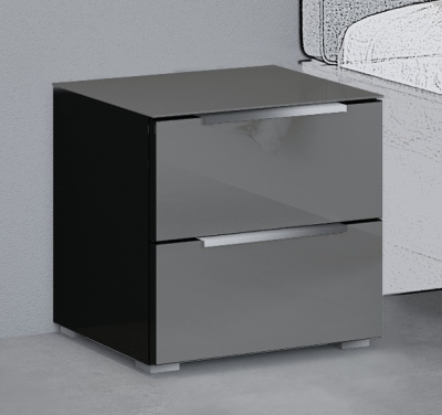 Product photograph of 20up Bedside Cabinet With Glossy Glass Front And Top from Choice Furniture Superstore