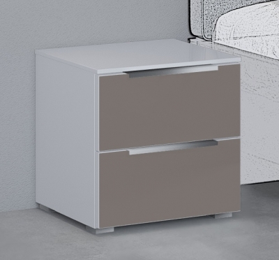 Product photograph of Rauch 20up Bedside Cabinet With Matt Glass Front from Choice Furniture Superstore