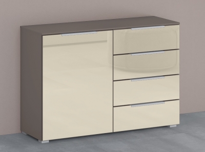 Product photograph of 20up Cupboard With Glossy Glass Front - H 84cm from Choice Furniture Superstore