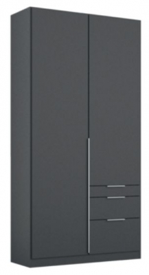 Product photograph of Rauch Alabama 91cm Metallic Grey 2 Door Wardrobe With Drawers from Choice Furniture Superstore