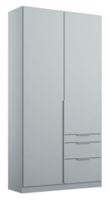 Product photograph of Rauch Alabama 91cm Silk Grey 2 Door Wardrobe With Drawers from Choice Furniture Superstore