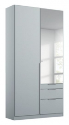 Product photograph of Rauch Alabama 91cm Silk Grey 2 Door Combi Wardrobe from Choice Furniture Superstore