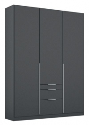 Product photograph of Rauch Alabama 136cm Metallic Grey 3 Door Wardrobe With Drawers from Choice Furniture Superstore