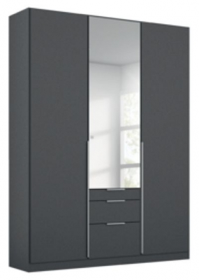 Product photograph of Rauch Alabama 136cm Metallic Grey 3 Door Combi Wardrobe from Choice Furniture Superstore