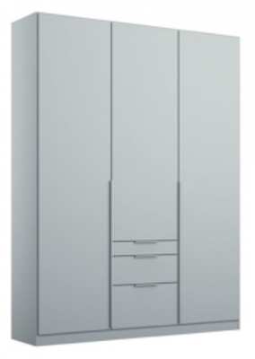 Product photograph of Alabama Silk Grey 3 Door 3 Drawer Combi Wardrobe - 136cm from Choice Furniture Superstore