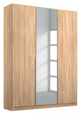 Product photograph of Alabama Sonoma Oak 3 Door Wardrobe With 1 Mirror Front - 136cm from Choice Furniture Superstore
