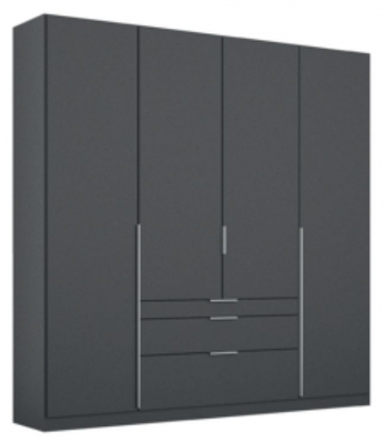 Product photograph of Rauch Alabama 181cm Metallic Grey 4 Door Wardrobe With Drawers from Choice Furniture Superstore