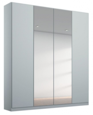 Product photograph of Rauch Alabama 181cm Silk Grey 4 Door Mirror Wardrobe from Choice Furniture Superstore