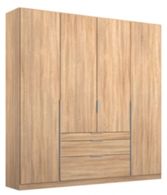 Product photograph of Rauch Alabama 181cm Oak 4 Door Wardrobe With Drawers from Choice Furniture Superstore