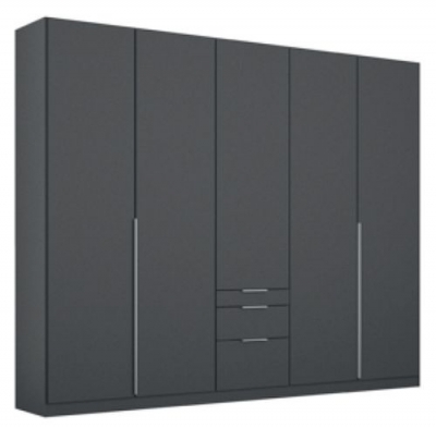 Product photograph of Alabama Metallic Grey 5 Door 3 Drawer Combi Wardrobe - 226cm from Choice Furniture Superstore