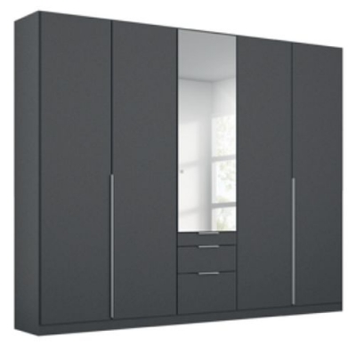 Product photograph of Rauch Alabama 226cm Metallic Grey 5 Door Combi Wardrobe from Choice Furniture Superstore