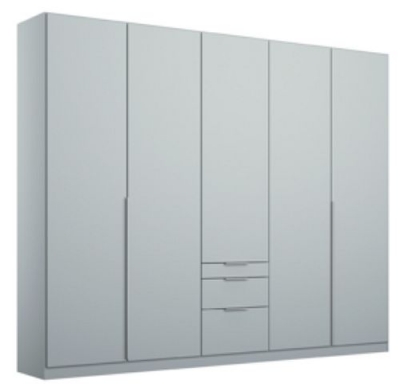 Product photograph of Rauch Alabama 226cm Silk Grey 5 Door Wardrobe With Drawers from Choice Furniture Superstore