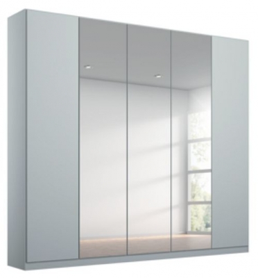 Product photograph of Rauch Alabama 226cm Silk Grey 5 Door Mirror Wardrobe from Choice Furniture Superstore