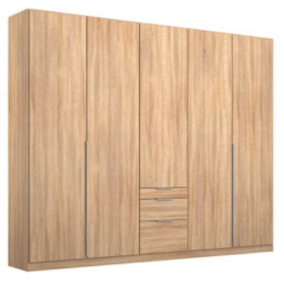 Product photograph of Rauch Alabama 226cm Oak 5 Door Wardrobe With Drawers from Choice Furniture Superstore