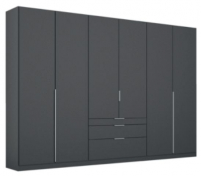 Product photograph of Rauch Alabama 271cm Metallic Grey 6 Door Wardrobe With Drawers from Choice Furniture Superstore