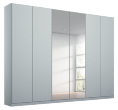 Product photograph of Rauch Alabama 271cm Silk Grey 6 Door Mirror Wardrobe from Choice Furniture Superstore
