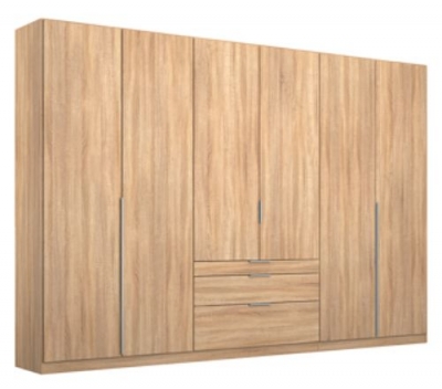 Product photograph of Rauch Alabama 271cm Oak 6 Door Wardrobe With Drawers from Choice Furniture Superstore