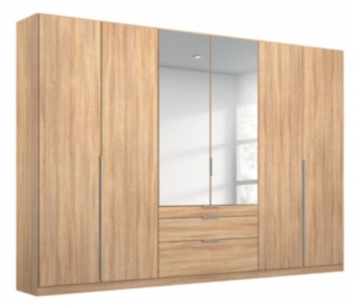 Product photograph of Rauch Alabama 271cm Oak 6 Door Combi Wardrobe from Choice Furniture Superstore