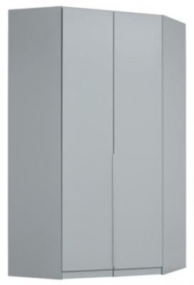 Product photograph of Alabama Silk Grey 2 Door Corner Wardrobe - 117cm from Choice Furniture Superstore