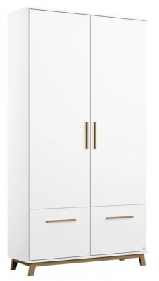 Product photograph of Carlsson Alpine White 2 Door 2 Drawer Combi Wardrobe - 92cm from Choice Furniture Superstore