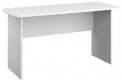 Home Office Alpine White Desk with Rounded Corners