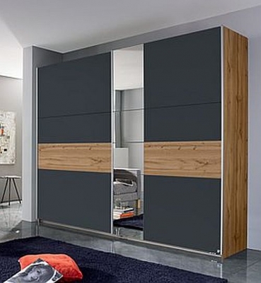 Rauch Korbach Artisan Oak And Metallic Grey 2 Door Sliding Wardrobe 261cm