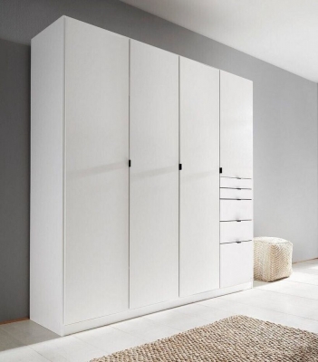 Product photograph of Ontario Alpine White 4 Door 5 Drawer Combi Wardrobe - 181cm from Choice Furniture Superstore