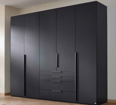 Product photograph of Purisma Graphite 5 Door 4 Drawer Combi Wardrobe - 251cm from Choice Furniture Superstore