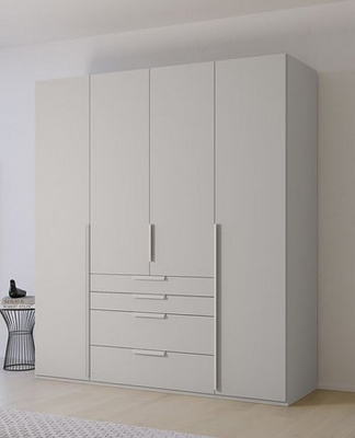 Product photograph of Purisma Silk Grey 4 Door 4 Drawer Combi Wardrobe - 201cm from Choice Furniture Superstore